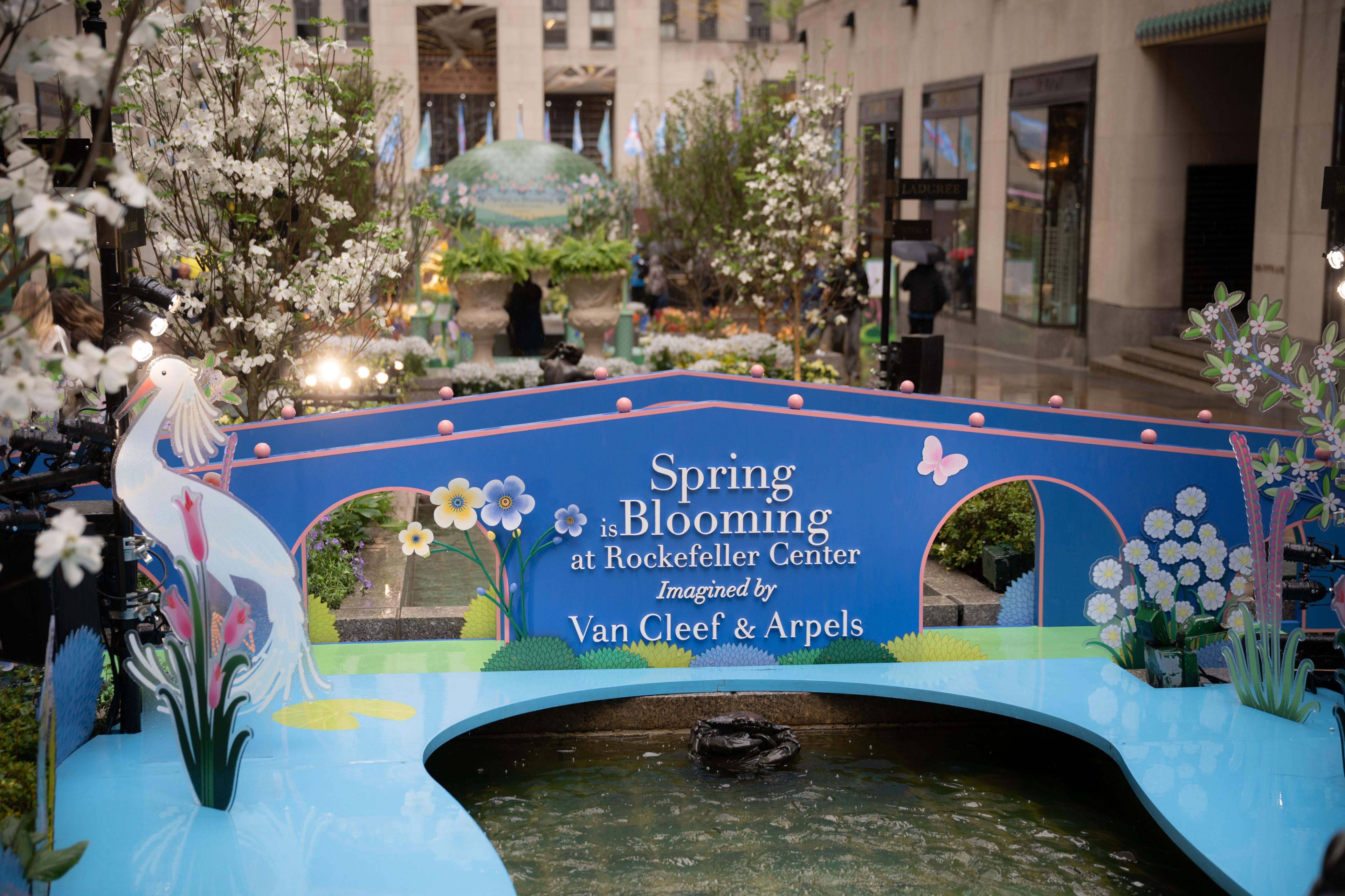 spring is blooming installation at rockefeller center
