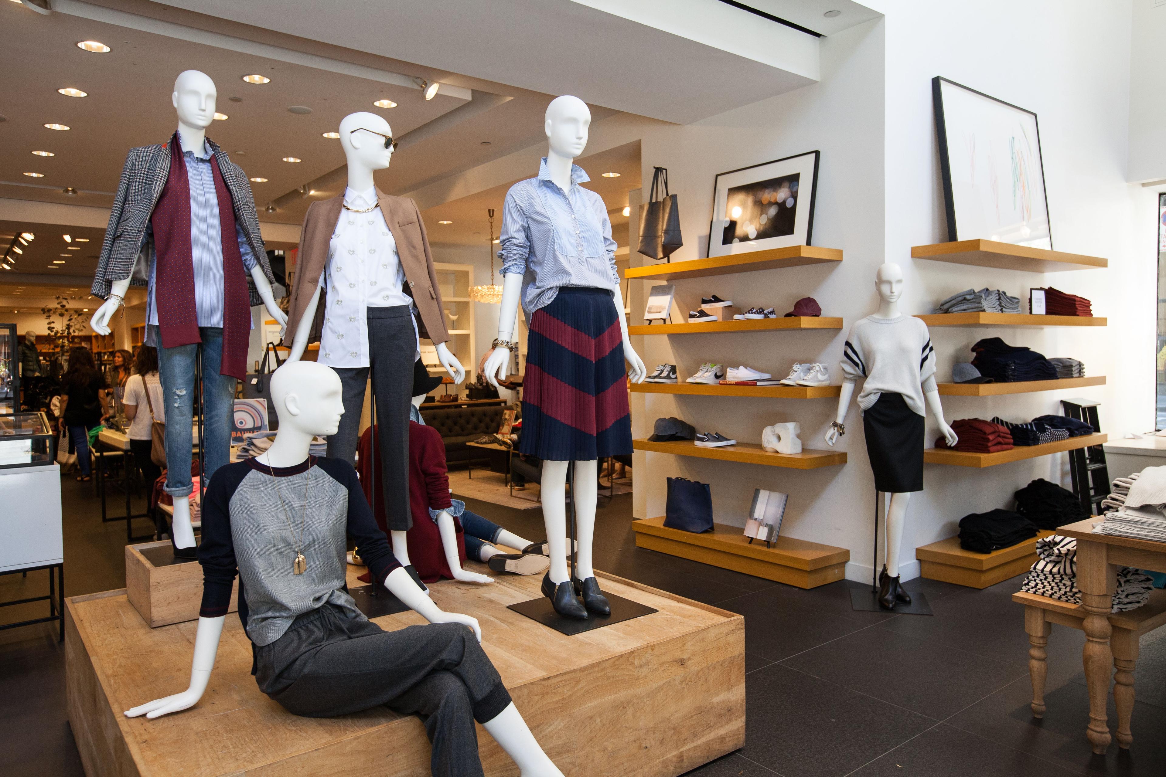 mannequins inside a J. Crew store in New York