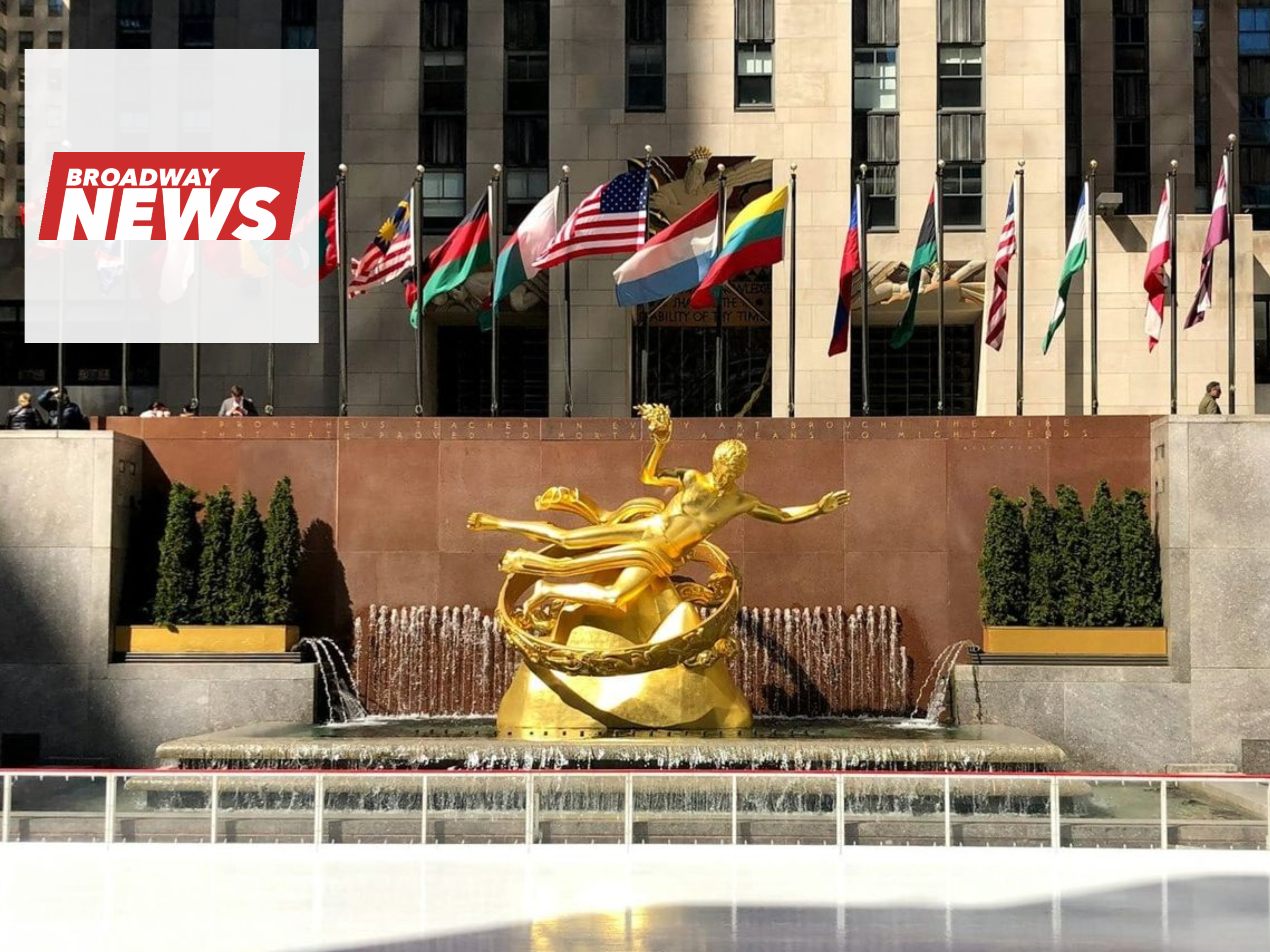 Rockefeller Center’s Prometheus statue and skating rink