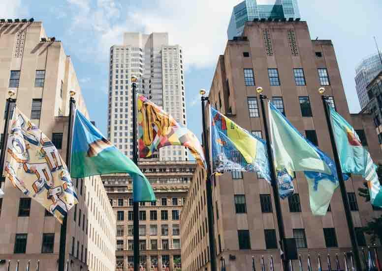 Flags at Rockefeller Center Plaza