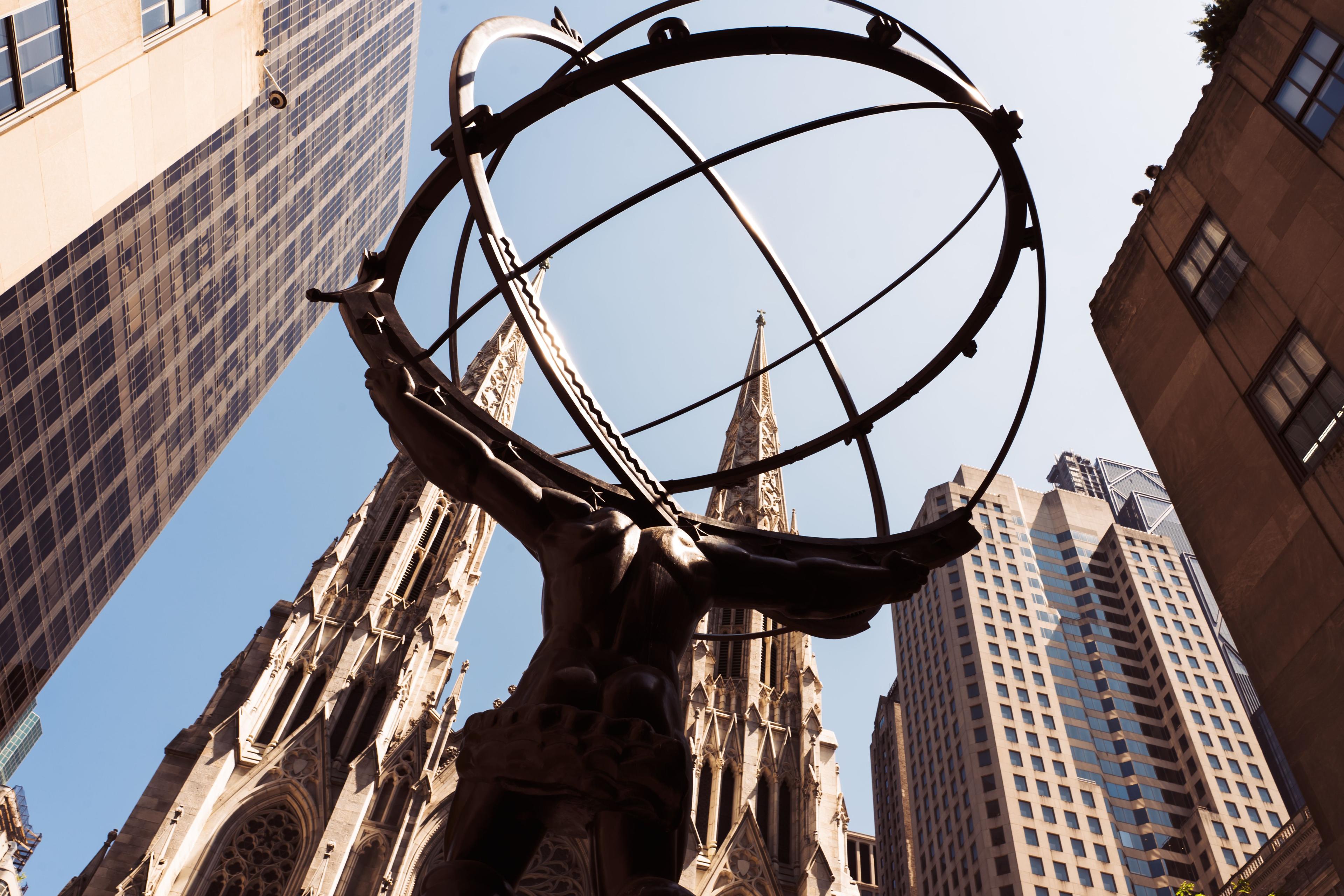 rockefeller center building and street