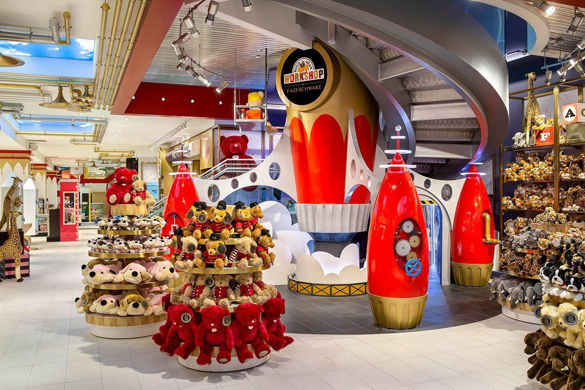 FAO Schwarz stuffed animals inside store
