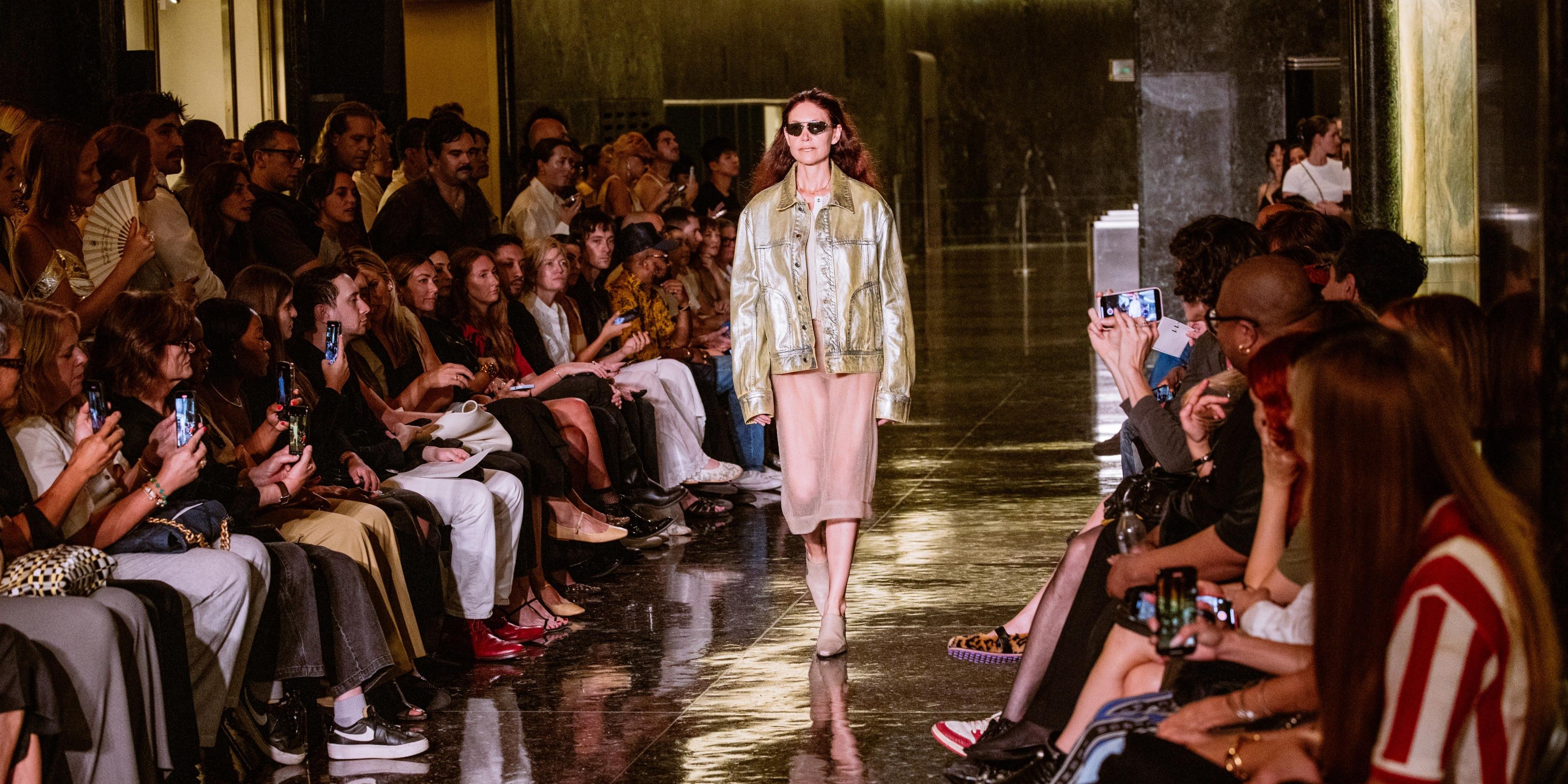 fashion show at 45 rock lobby
