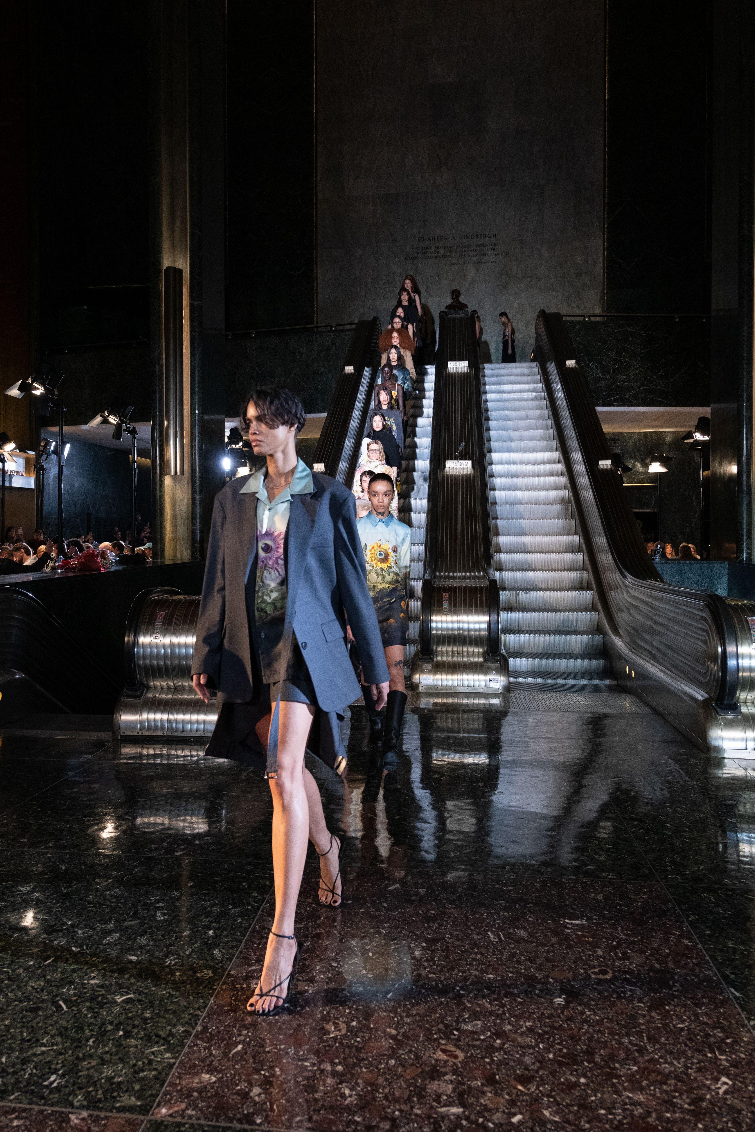 fashion show at 45 rock lobby