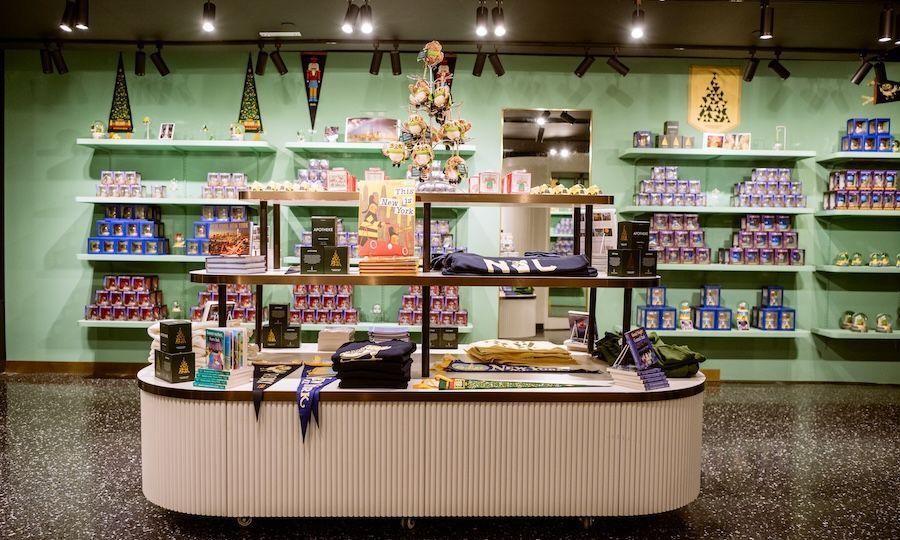 Items on display at the Top of the Rock Gift Shop