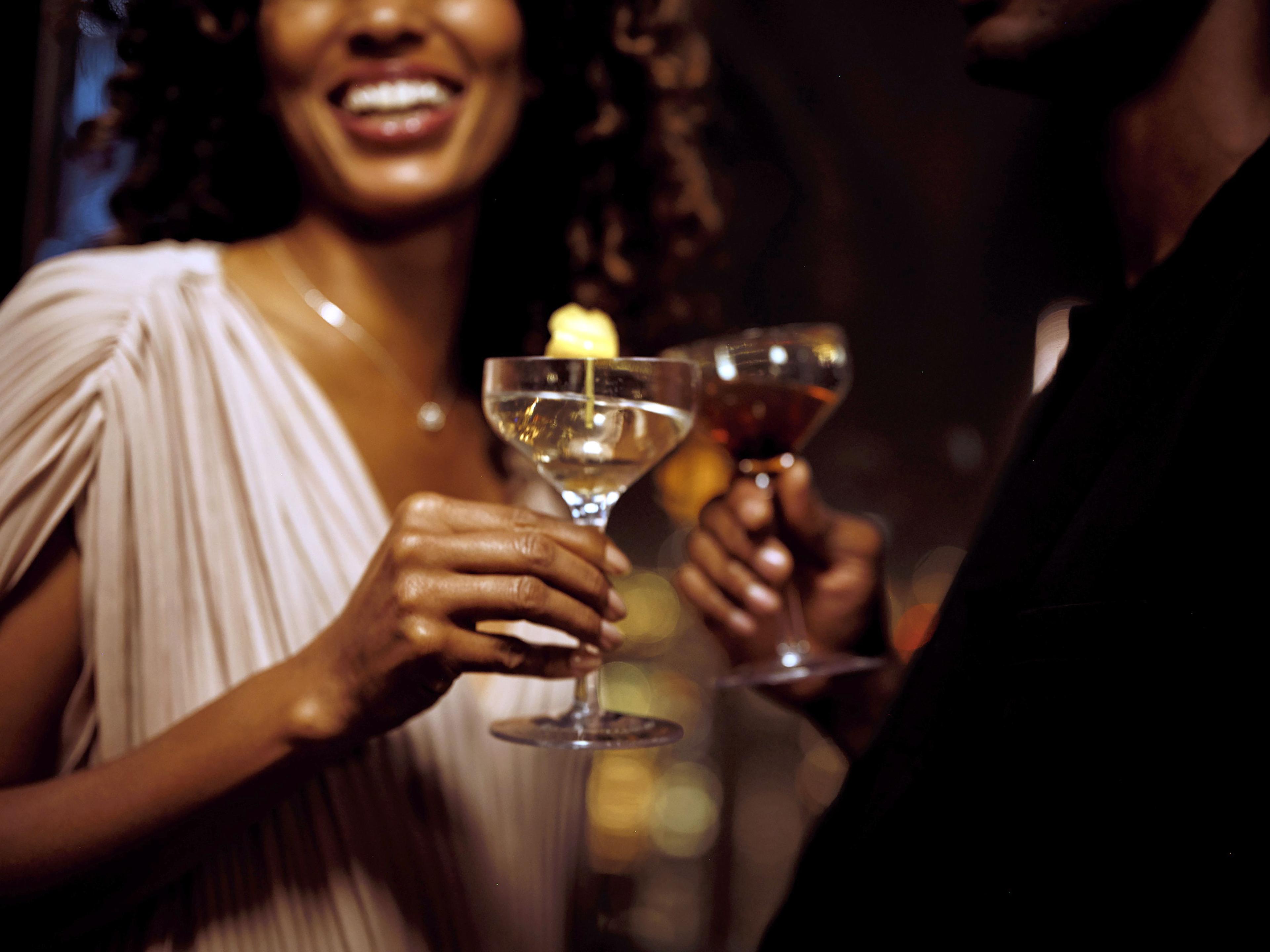 Cocktails and city view