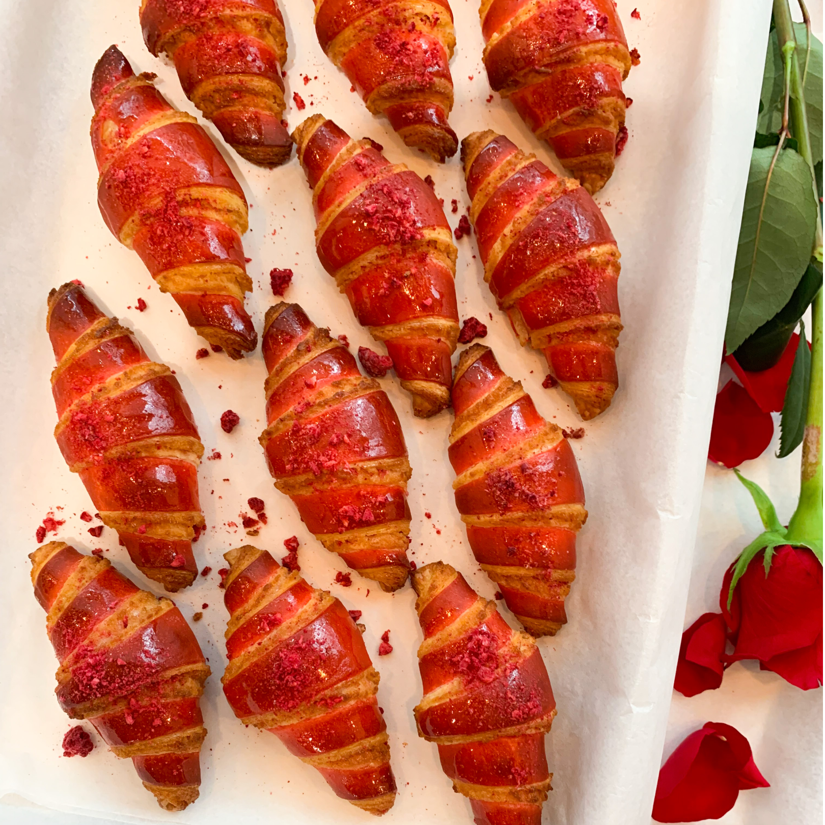 A tray of Breads Bakery's Roselach at Rockefeller Center
