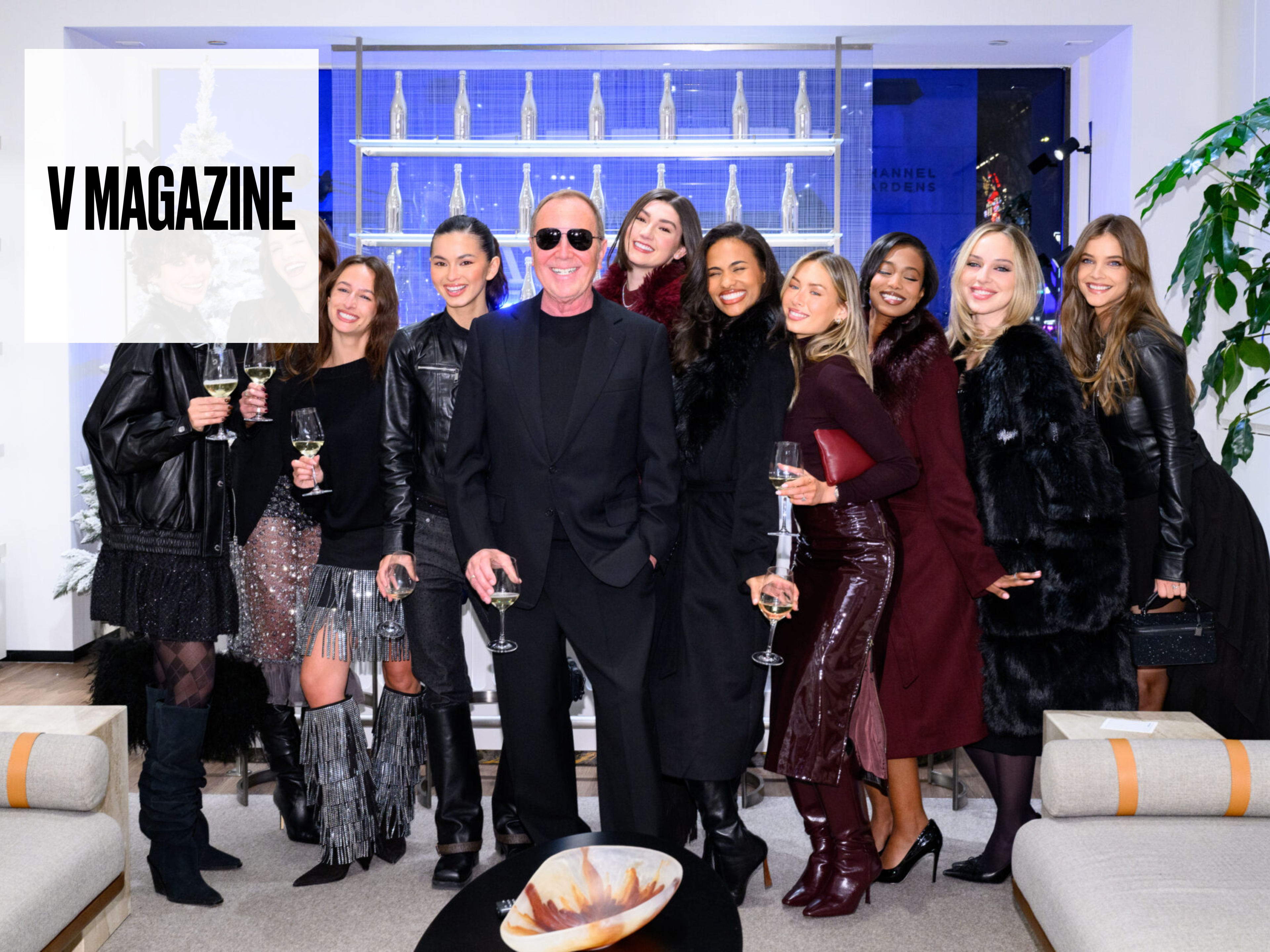 Guests including Emma Roberts and Christopher Briney joined Michael in a toast to the holiday season