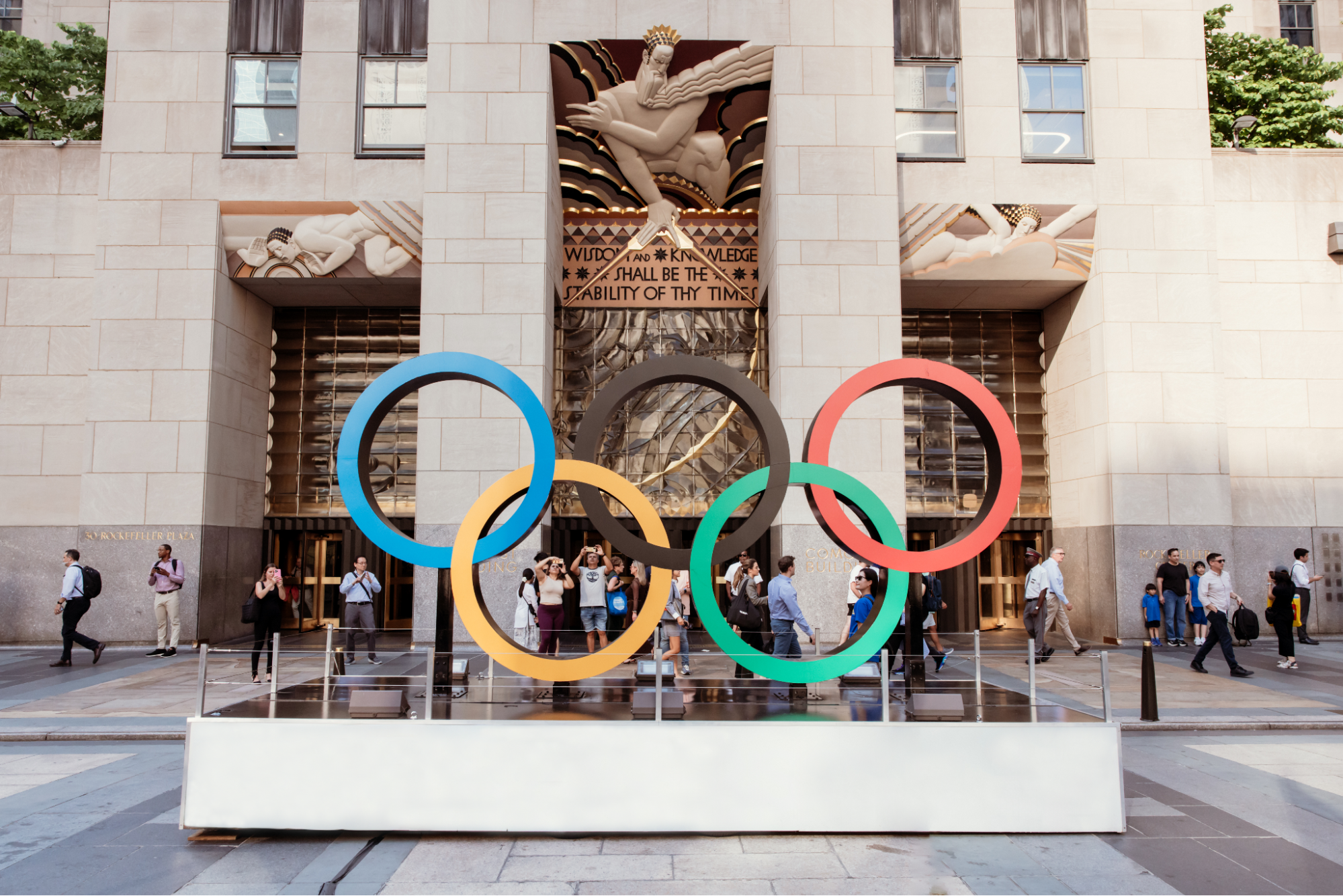 Olympic rings at Rockefeller Center