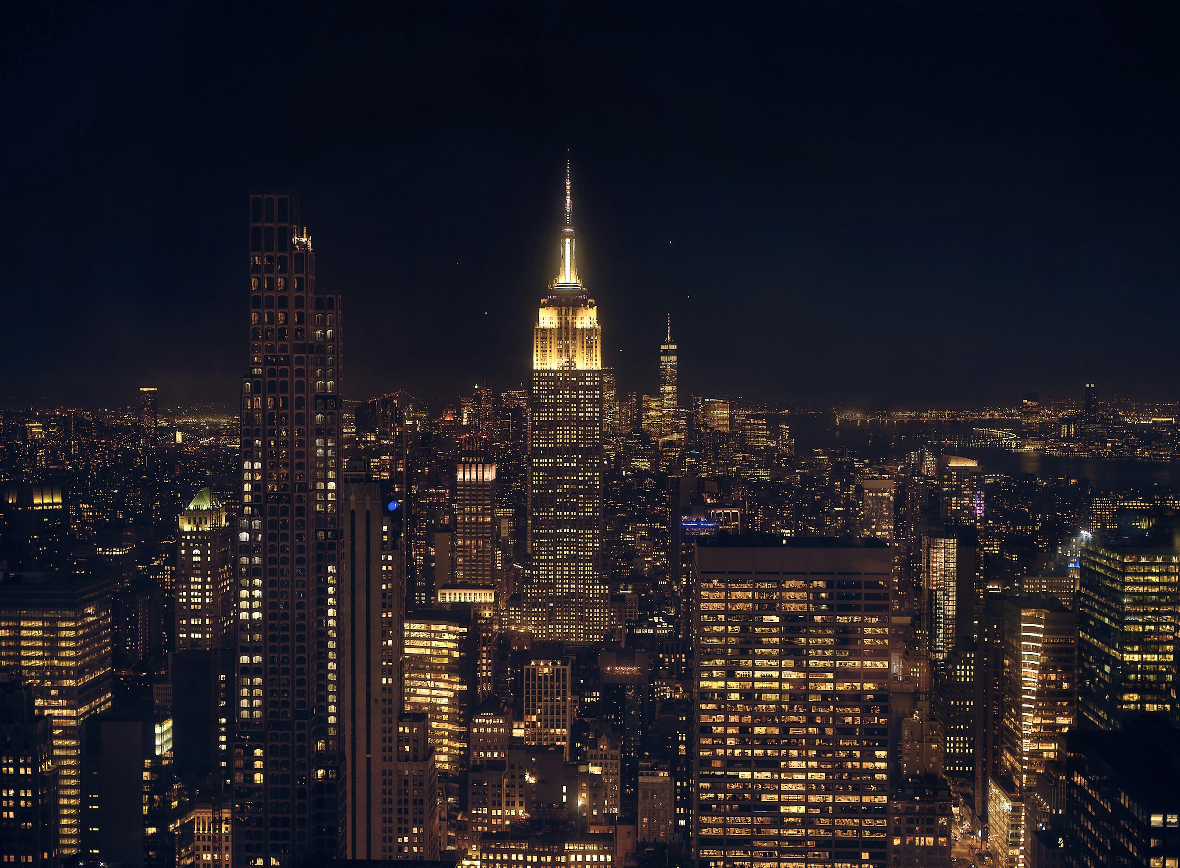 top of the rock view at night