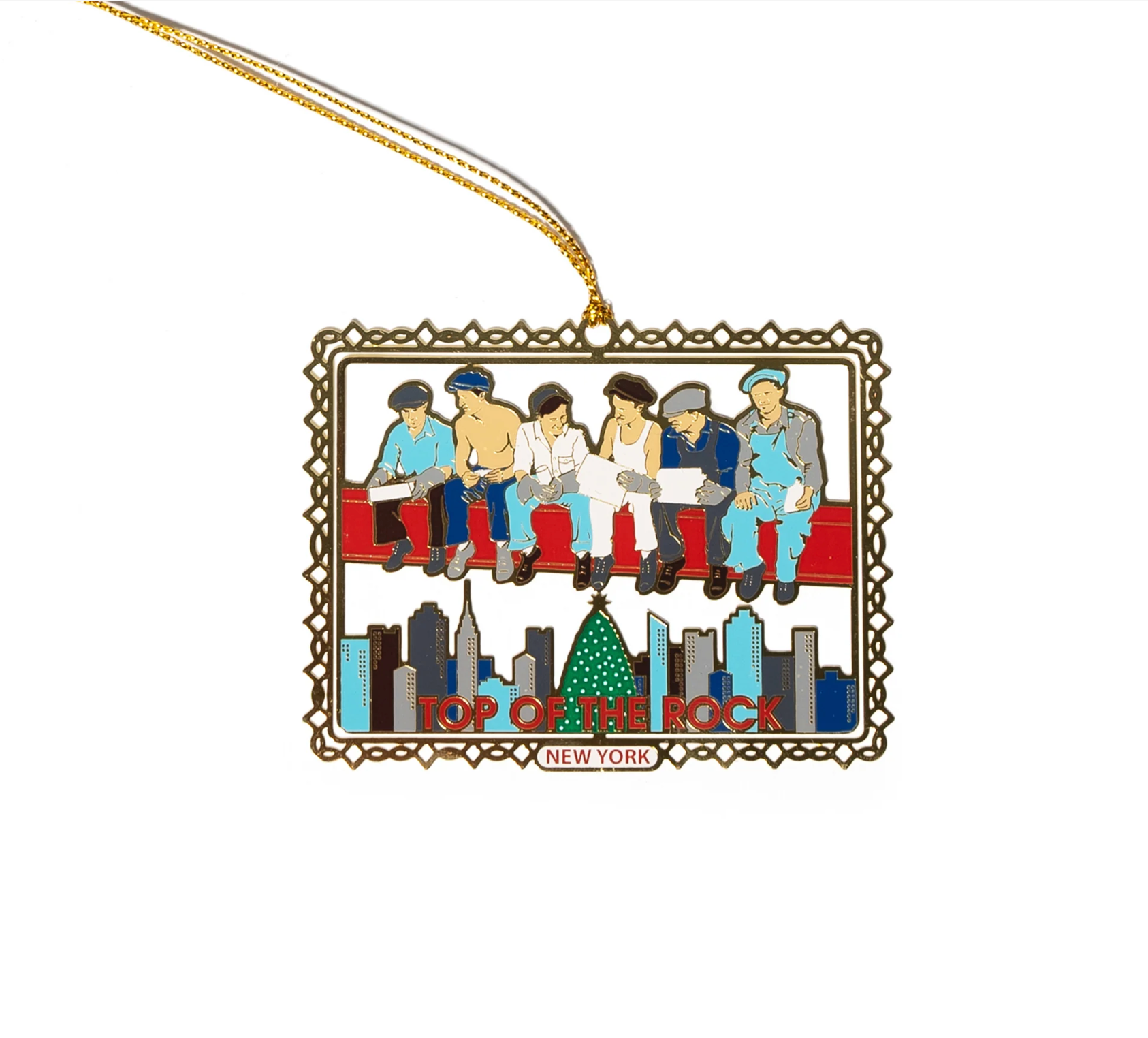 men on a beam christmas ornament