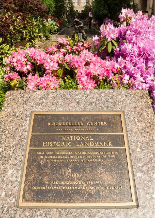 National Historic Landmark plaque at Rockefeller Center