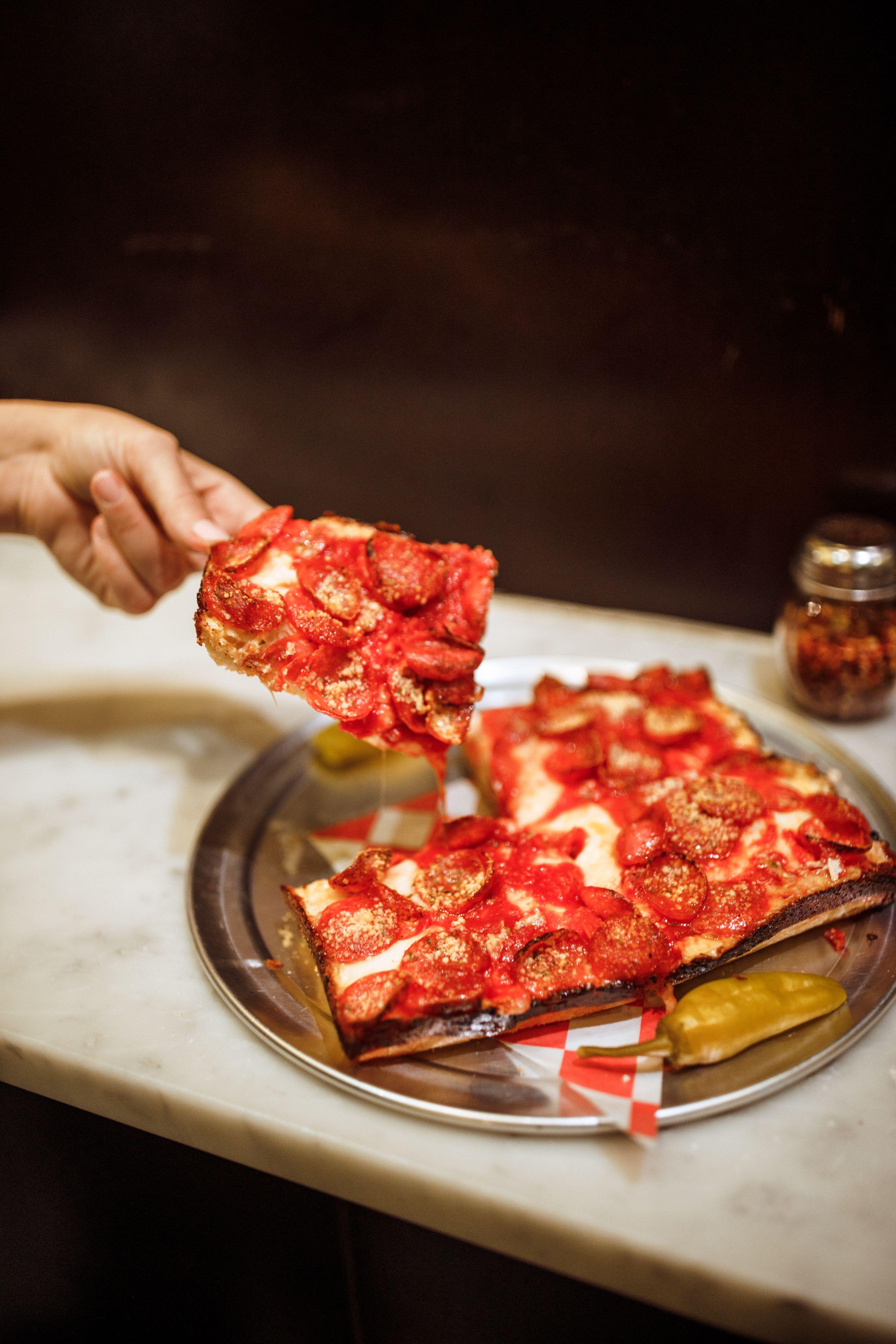 Pizza on a table